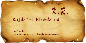 Kajári Richárd névjegykártya